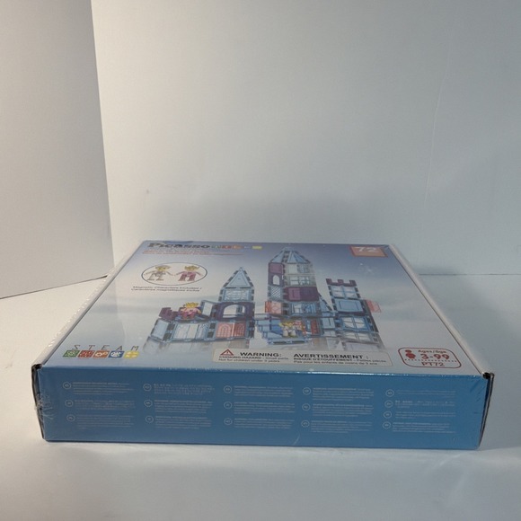 Magnetic Building Tiles with Clip-On Accessories - 72 Piece Ice Wonderland Set